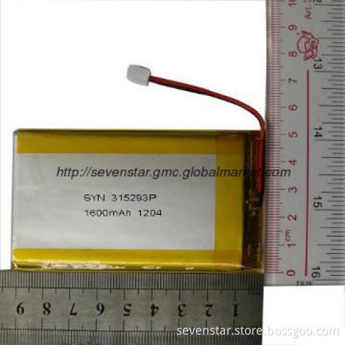 1600mAh 3.7V Polymer Lithium Ion Battery rechargeable CE RoHS Approve